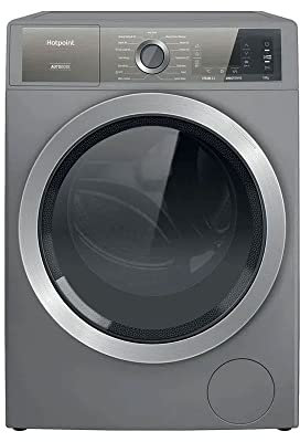 Hotpoint GentlePower H8 W046SB UK Freestanding Washing Machine, 10kg load, 1400rpm, Silver