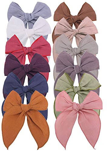 Linen Fable Bow Hair Clips Baby Girls Women Large Sailor Hair Bows Barrettes Accessories Hair Grips