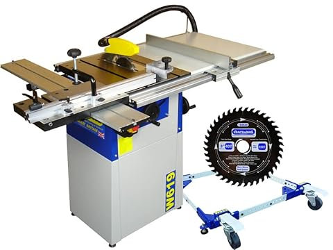 Charnwod W619P 8” Table Saw with Wheel Kit and Low Noise Blade