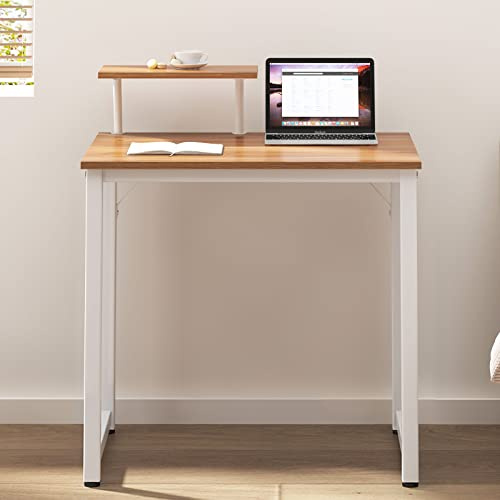 sogesfurniture Kompakt Schreibtisch Computertisch Büromöbel PC Tisch, klein Esstisch Arbeitstisch Bürotisch für PC und Laptop, aus Holz und Metall, 80x40x75cm, Eiche