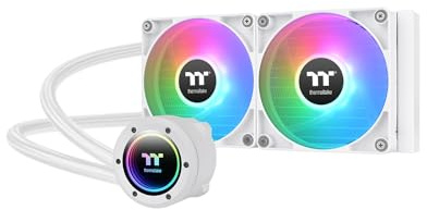Thermaltake TH240 V2 ARGB Sync Snow AIO CPU Wasserkühlung 240mm, Infinity Mirror, 2x CT120 ARGB White PWM, leise 25,8 dB, Mainboard Sync, Intel/AMD