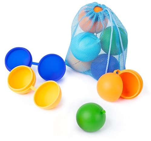 SPLASH! 10 Reusable Silicone Water Balloons – Easy-Fill, Self-Sealing & Latex-Free – Mess-Free Garden Toys with Storage Bag – Eco-Friendly Outdoor Water Bombs for Kids & Family Games
