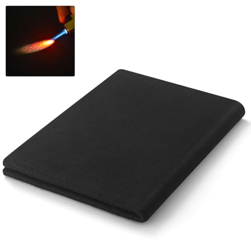 Feltro in fibra di carbonio Saldatura Coperte, tappeto ignifugo per camino, coperta antincendio, resiste alle alte temperature, protegge da scintille, schizzi e scorie, tessuto ignifugo (60 x 90 cm)