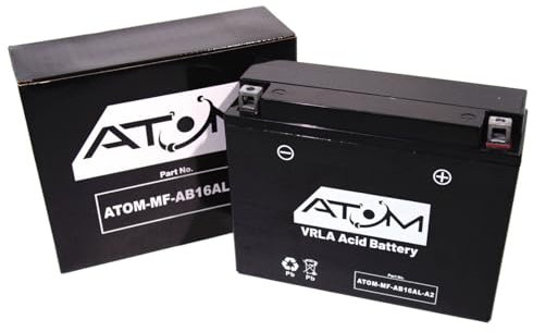 AB16AL-A2 - Atom AGM Motorcycle Battery Factory Sealed 12V 17Ah 300CCA