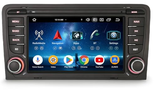 Erisin 7 Zoll Acht-Kern 4GB+64GB Android 13 Autoradio Für Audi A3 S3 RS3 RNSE-PU 2003-2011 mit GPS Navigation Unterstützt Drahtloses CarPlay Android Auto WiFi 4G Bluetooth 5.0 FM RDS DSP DAB+ DVR USB