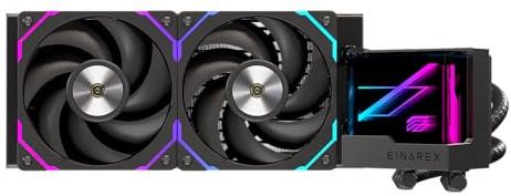 EINAREX VERTEX ARGB Liquid Cooling CPU Cooler w/ Radiator / High Cooling / Quiet / AIO Water Cooling Cooler / AMD AM5 / Intel Core Ultra Compatible RGB LED Overclocking (Black, 240mm)