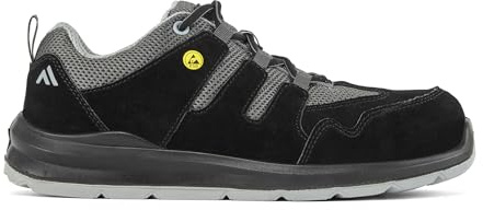 Portwest FE07 Composite Trainer S1 ESD Cow Suede Mesh Breathable Slip Resistant Non Metallic Lightweight Anti Static Safety Footwear