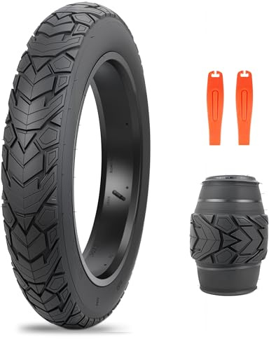 ZUKKA Pneu Fat Bike 20 x 4,0 pouces Pneu VTT Fat Tire 20 pouces ETRTO 98-406 Heavy Duty Rainures Profondes Pliable Remplacement Tout Terrain, Noir