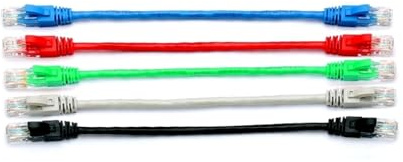 JZK 5 Colori Combo CAT 6 Ethernet Cavo, 30cm rete corto cavo, Cavi patch Cat6 ad alta velocità da 10 Gbps, connettore di rete LAN RJ45 per modem, router, PC, stampante, switch box