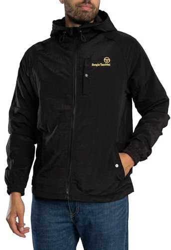 Sergio Tacchini Men's Maldini Hooded Jacket, Black, XXL