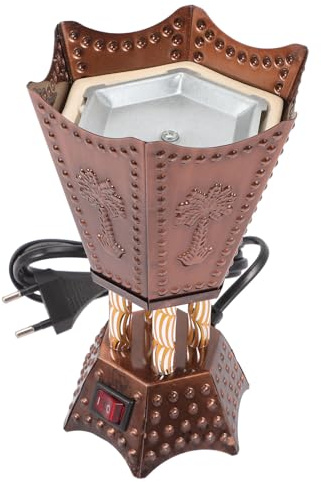 DIYEAH Brûleur Électrique Vintage Métal pour Résine Bois Décoratif et Portable pour Aromathérapie et à Domicile Chauffe-Parfum Stable et Élégant