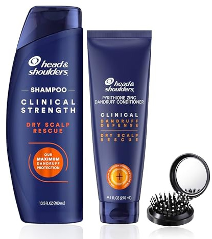 Hair Care Set: H&S Dry Scalp Shampoo & Conditioner + LUXPAKS Brush | Dry Scalp, Shampoo & Conditioner, Dandruff Protection, Gentle Formula, Daily Hair Care, LUXPAKS Brush