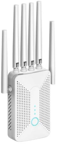 Repeteur WiFi Puissant sans Fil avec 6 Antennes, Répéteur WiFi & Amplificateur Extender Mur Épais, Couverture 500+ m², Repartiteur WiFi Compatible avec Toutes Les Box, Port Ethernet, Idéal Maison