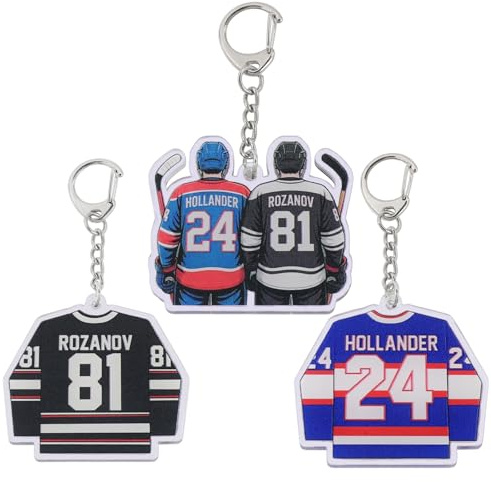 Huipalon 3PCS Acrylic Bl Keychain Ice Hockey Novel Merch Romance Keychain Gifts for Fans Acrylic Keyring Set for Bl Book Lovers
