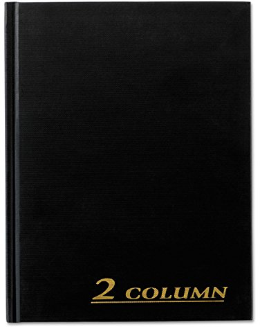 Adams ARB8002M Account Book, 2 Column, Black Cover, 80 Pages, 7 X 9 1/4