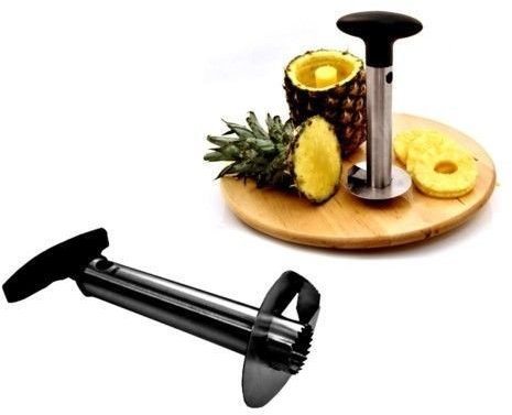 FAST WORLD SHOPPING ® Affetta Ananas Sbuccia E Taglia Fette Strumento da Cucina in Acciaio Tagliaananas Sbucciaananas Leva Torsolo