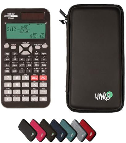 Rebell SC2060S Taschenrechner inklusive Schutztasche von WYNGS in Schwarz - Basic Set
