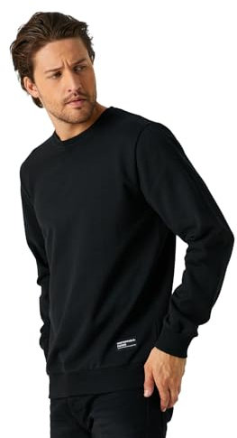 COMEOR Sweatshirt Herren Pullover Ohne Kapuze (Schwarz 2XL)