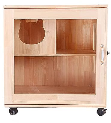 WECLMH Maison De Chat en Bois, Condo pour Chat, Intérieur Extérieur Chat Abri, Sauvage Chats Imperméable Cabane pour Animaux, Chien Animaux Jouer Maison, Amovible Chat Loger Villa
