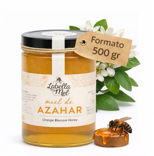 Miel de Azahar,500 g Miel de calidad, miel pura de abeja de panal de miel con aroma floral suave y sabor auténtico, ideal para infusiones, tostadas y recetas caseras, producto natural.