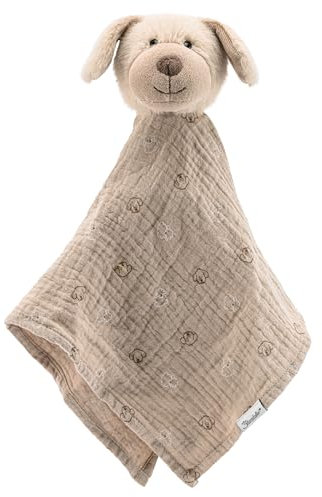 Sterntaler Schmusetuch L Hund Lucky - Baby Kuscheltuch aus leichtem Musselin - Baby und Kinder Schnuffeltuch mit niedlichen Hundekopf - Kuscheltier zum Greifen und Entdecken, sandfarben