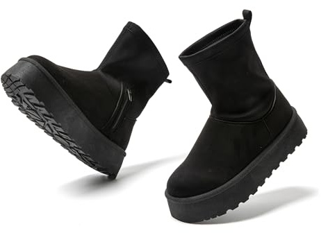 JOMIX Botas Mujer Invierno con Cremallera Botas Nieve Mujer con Tobillos Elásticos