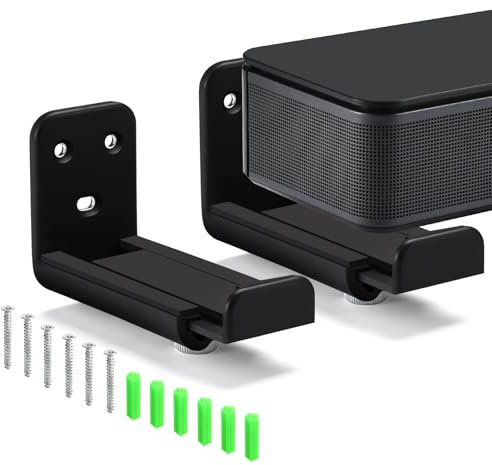 Hzycwgone Staffa Montaggio Parete Supporto per Soundbar,per Samsung,per Bose,per JBL,per LG,per Sony,per Sonos e Maggior Soundbar,Regolabile Profondità 3,35 -5,32 Casse Mensola Universale