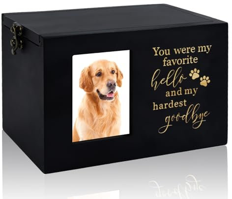 SENLINLIN Urna de Madera para Mascotas, Caja Conmemorativa con Portafotos y Árbol de la Vida, para Cenizas de Perros o Gatos hasta 25kg, Recuerdo Eterno