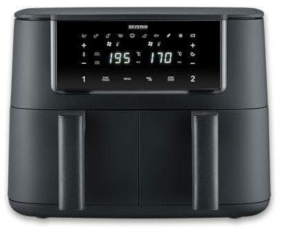 Severin FR 2463 Varmluftsfritös 8 l 2600 W Timerfunktion, med display Svart