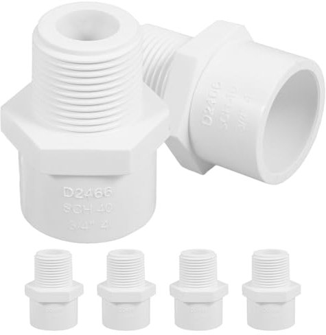 Hemobllo 6pezzi Raccordo Scorrevole in Pvc Filettatura Maschio Npt Adattatore Per Tubi in Pvc Per Impianti Idraulici Connettore Per Tubi in Per Linea Idraulica