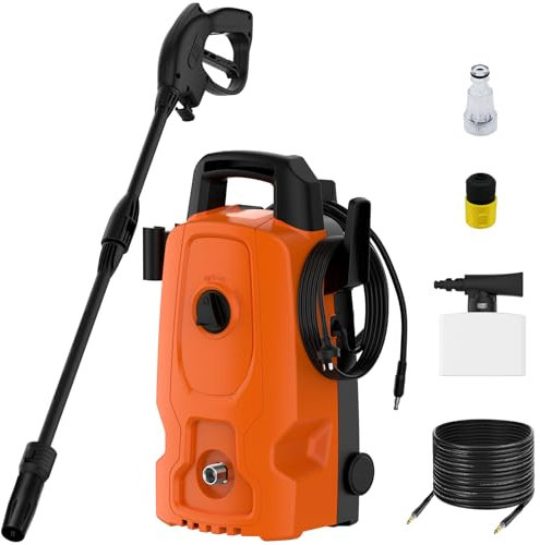 Pressure Washer, 1500W 120Bar Power Washer, 7L/min High-Pressure Jet Washers with Adjustable Nozzle &5m Hose, Electric Portable Pressure Washer for Cleaning Cars, Driveways, Patios, Fences Cleaner