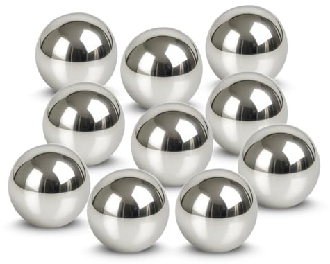 matches21 HOME & HOBBY Lot de 10 boules flottantes décoratives pour mini étang, 5 cm, en acier inoxydable, comme décoration de bassin