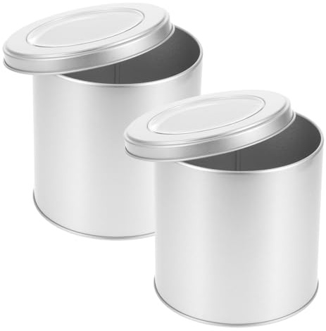 Alipis 2 piezas Lata de Café Metálica Mate con Tapa Hermética Envase de Almacenamiento para Bolsas de Té Contenedor Multiusos para Alimentos Color Plata