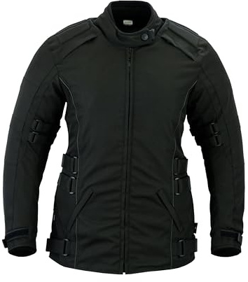 Texpeed Giacca moto da donna con protezioni - Cappotto invernale lungo da donna impermeabile in tessuto Cordura con armatura moto CE (EN 1621-1) 3XL