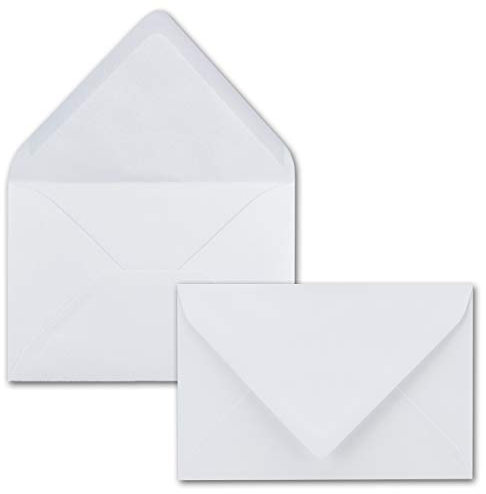 50x Briefumschläge 12 x 18 cm - ca DIN B6 mit Nassklebung, weiß, stabile 100 Gramm pro m², Umschläge für Grußkarten und Einladungen
