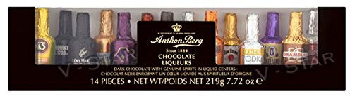 ANTHON BERG Liquor Filled Dark Chocolate 14 Pieces Bottles 219g (LIQUEURS Chocolate)