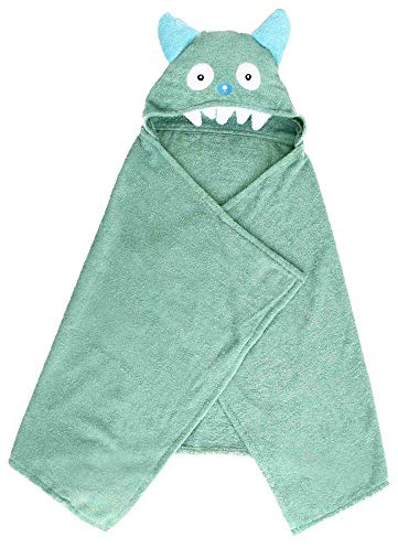 Helio Ferretti Toalla con Capucha Infantil Verde. Toalla MOSNTRUO 100% DE ALGODÓN. Toalla Capa para NIÑOS.