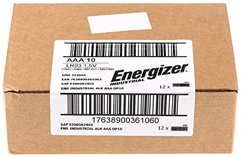 Hold. Energizer Industrial alcalina AAA/LR03 - Box 10x12 - Scatola 120 Batterie