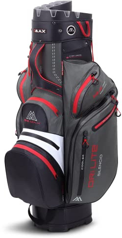 Big Max Dri Lite Silencio 2 Cartbag - Wasserabweisende Golftasche Charcoal White red
