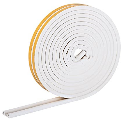 HELPMATE – Dichtungsband selbstklebend für Fenster & Türen – Fensterdichtung/Türdichtung zum Isolieren von Spalten mit 2,5 bis 5 mm Breite – Dichtband 9 x 5,5 mm (P-Profil | 18 Meter | Weiß)