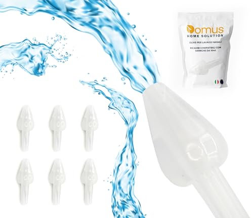 DOMUS 6 Olive Nasali per Lavaggio Neonato Made in Italy - Set Lavaggio Nasale Bambini e Adulti Made in Italy