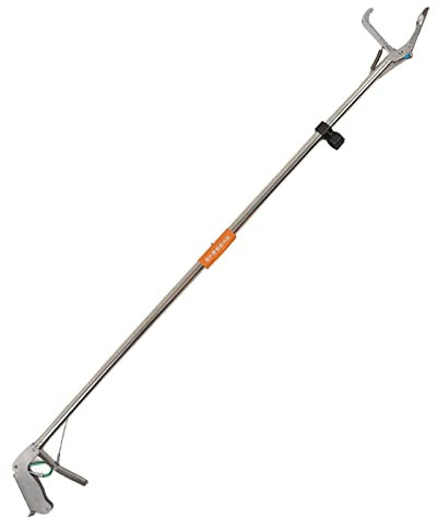 Fockety Schlangenzange, Professioneller Zusammenklappbarer Reptiliengreifer aus Edelstahl, Rassel, Schlangenfänger mit Selbstverriegelbarem Griff, Schlangengreifer mit Breitem Kiefer,