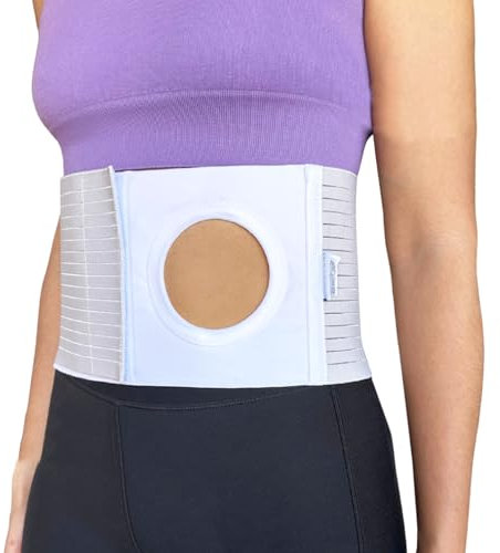 OrtoPrime Faja para Colostomía Adulto UNISEX - Cinturón de Ostomía CONFORT - Soporte Estoma para Hombre y Mujer - Cinturón Ostomía accesorios - Banda Cirugía Abdominal Hernia (Talla XL 105-115 cm)