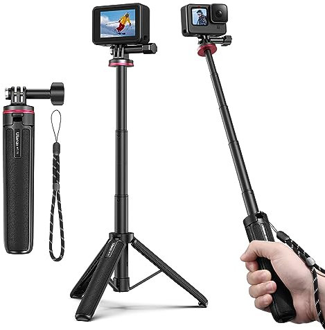 51cm Mini Trípode, ULANZI MT-72 Portátil de Viaje Vlog Trípode con Varilla de Extensión de 4 Piezas, Mini Selfie Stick Trípode para dji Osmo Cámara de Acción