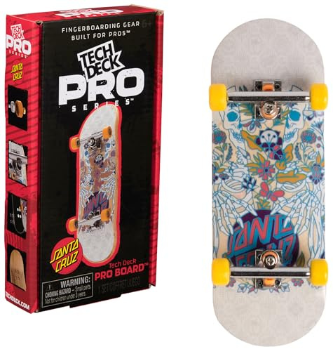 TECH DECK, Santa Cruz Pro Series Finger Board with Storage Display, Built for Pros; Authentic Mini Skateboards, Kids Toys for Ages 6 and up