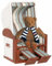 Generic Puppenstrandkorb/Katzenkorb, Kunststoffgeflecht weiß, Dessin 1206 (blau/weiß), Kleiner Strandkorb 70060007