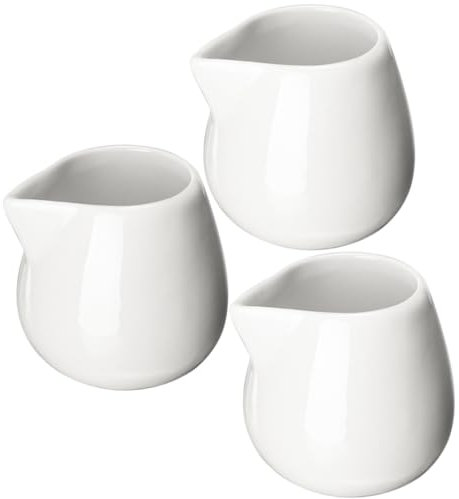 Small Milk Jug 3 Pieces 130 ml Creamer Jug Without Handle Ceramic Sauce Cups Gravy Serving (MJ0)