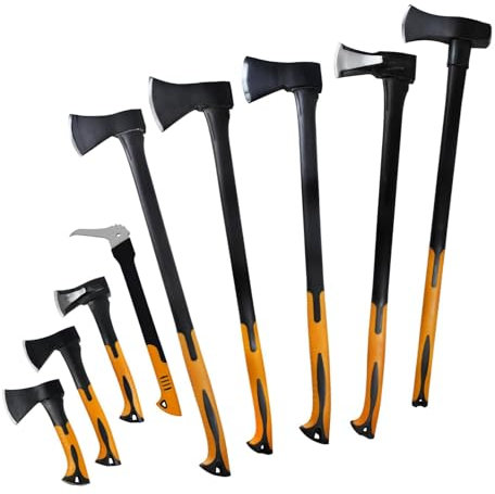 BOOMET Spalthammer 3000g · Verschiedene Äxte und Sets zur Auswahl · Spaltaxt · Effizientes Holzspalten mit Fiberglasstiel für Brennholz, Garten und Outdoor