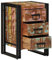 vidaXL - Solid Reclaimed Wood Bedside Table/Nightstand - Industrial Multicolor Black Furniture with Textured Iron Finish - 3 Drawer Storage - Compact 40x35x50 cm for Bedroom or Living Room