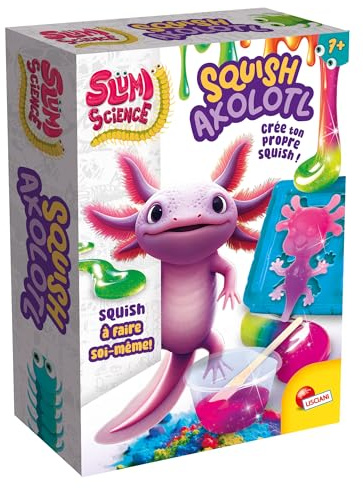 Lisciani - SLUMI Science Pocket - Squishy Axolotl - Kit Expériences Scientifiques pour Enfants dès 6 Ans - Coffret DIY Création d'un Axolotl - Jeu Scientifique & Chimie Enfants - Jouet Squishy